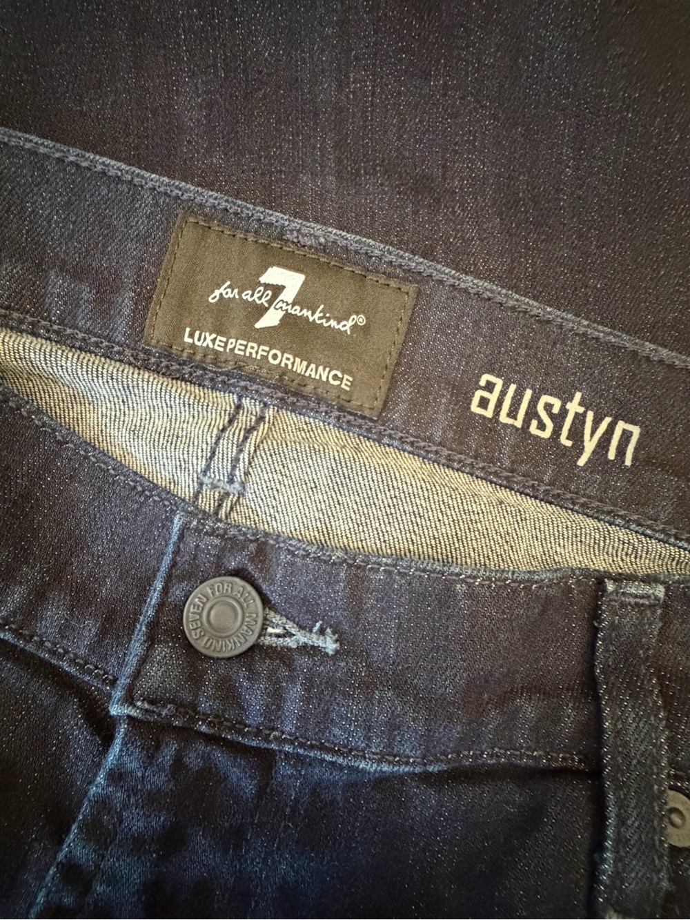 7 For All Mankind Navy Straight-Leg Women's Jeans - Picture 4 of 9